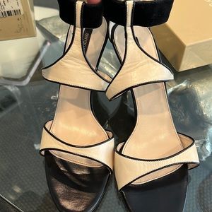 Sergio Rossi black and white leather heels